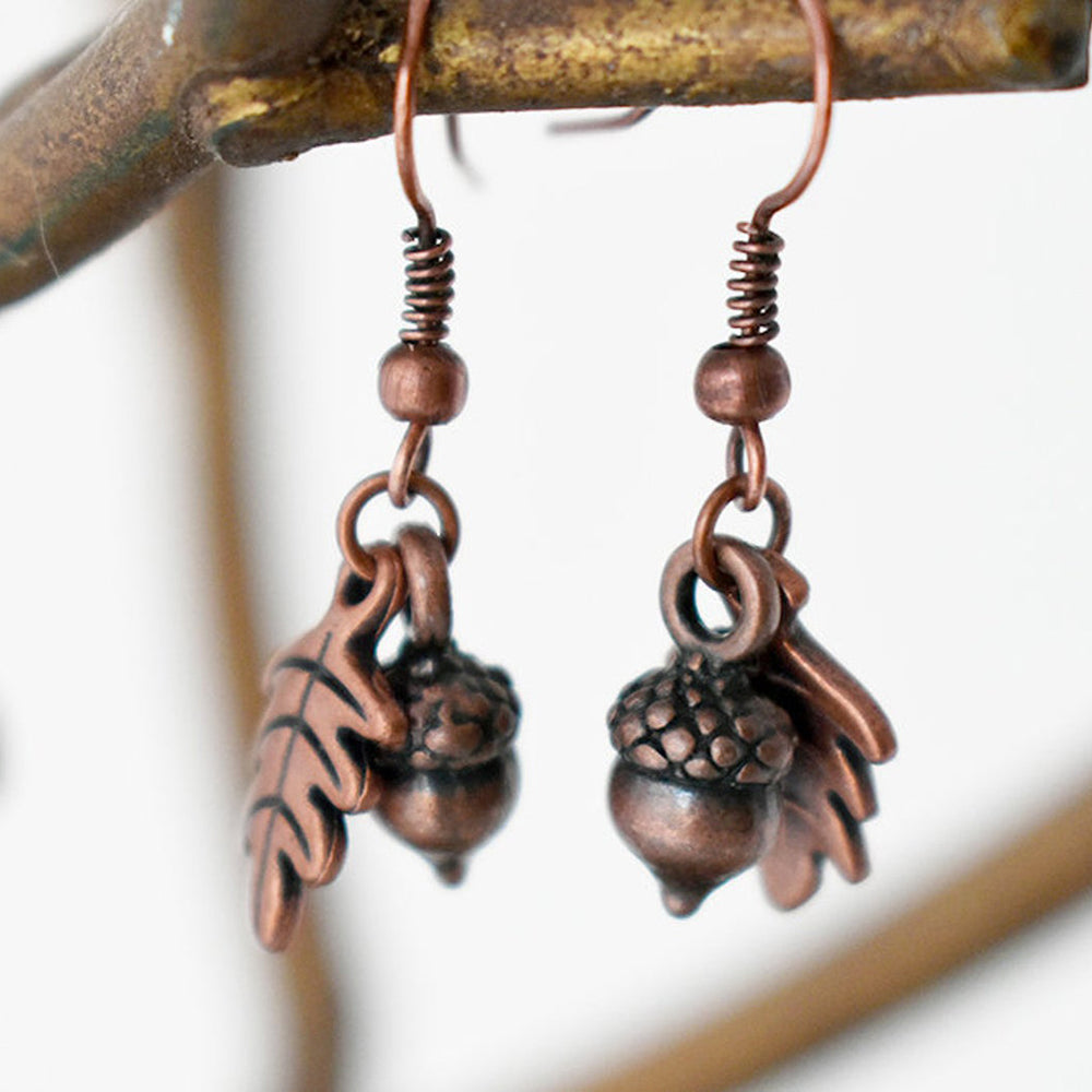 
            
                Load image into Gallery viewer, Woodland Acorn Earrings - Bronze
            
        