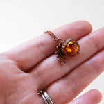Magic Acorn Necklace - Amber and Copper