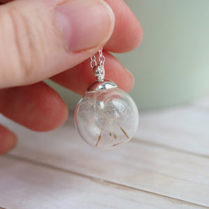 
            
                Load image into Gallery viewer, Dandelion Wishes Orb Necklace - Small
            
        