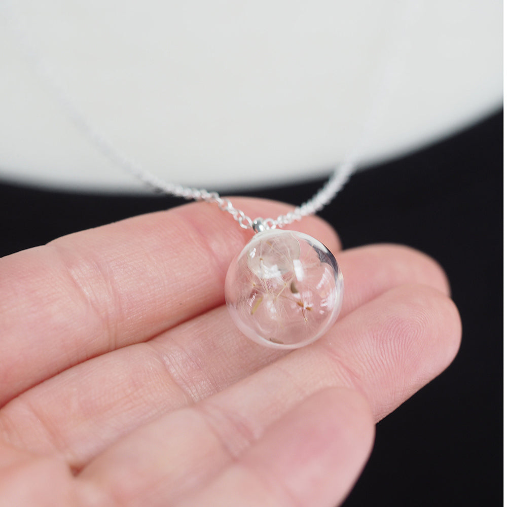 
            
                Load image into Gallery viewer, Dandelion Wishes Orb Necklace - Small
            
        