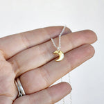 Tiny Golden Moon Necklace
