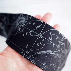 Topographical Error Ocean Map Necktie - Black