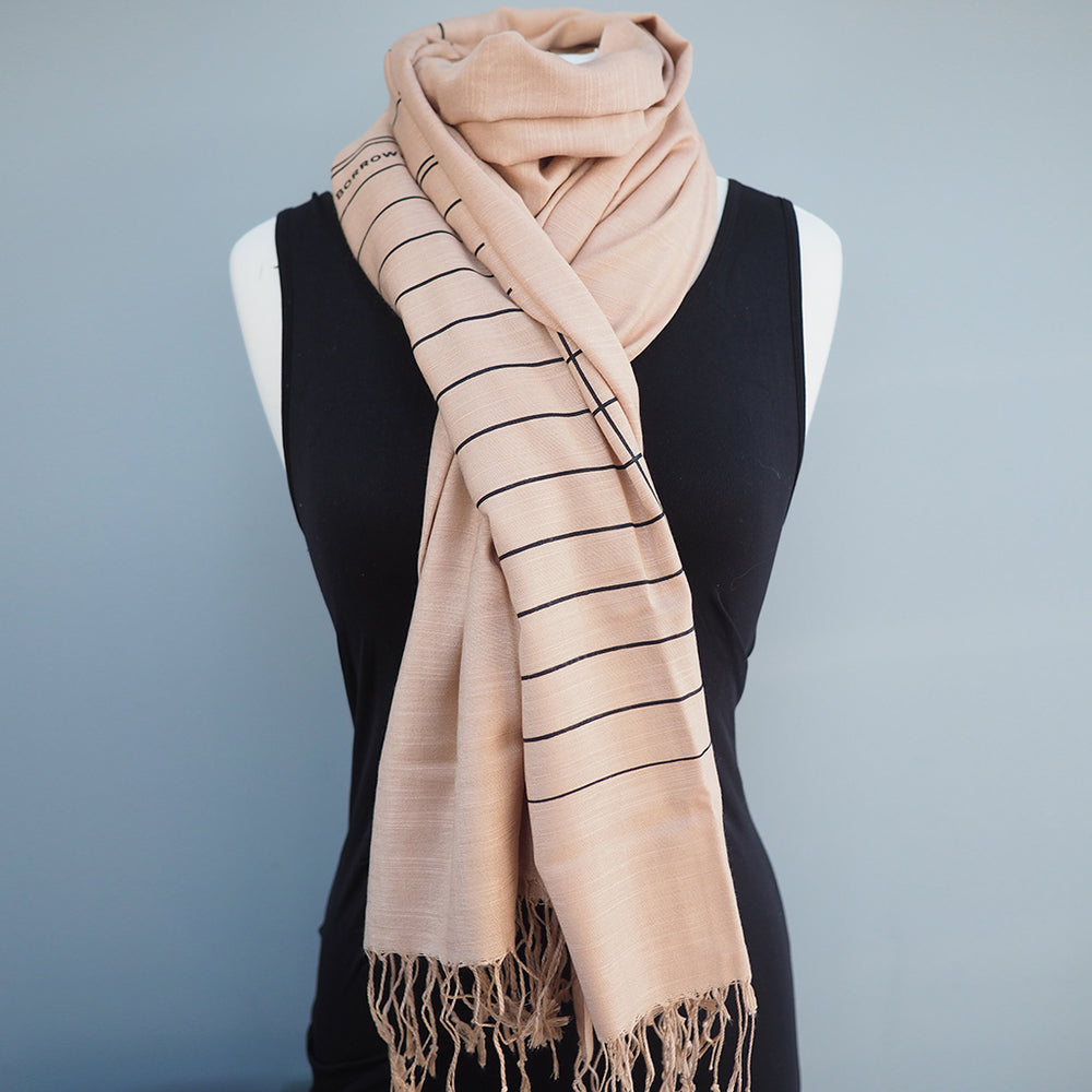 
            
                Load image into Gallery viewer, Library Due Date Scarf Pashmina - Sand
            
        