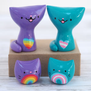 
            
                Load image into Gallery viewer, Trans Pride Cat Figurine
            
        