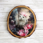 Fine Art Wooden Plaque - Seal in Floral Crown