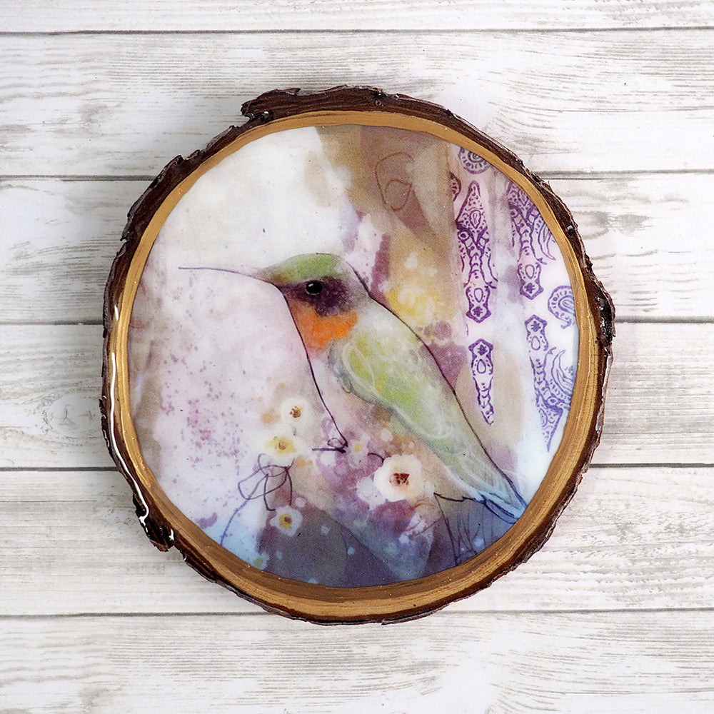 Fine Art Wooden Plaque - Hummingbird