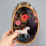 Fine Art Wooden Plaque - Floral Unicorn