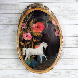 
            
                Load image into Gallery viewer, Fine Art Wooden Plaque - Floral Unicorn
            
        