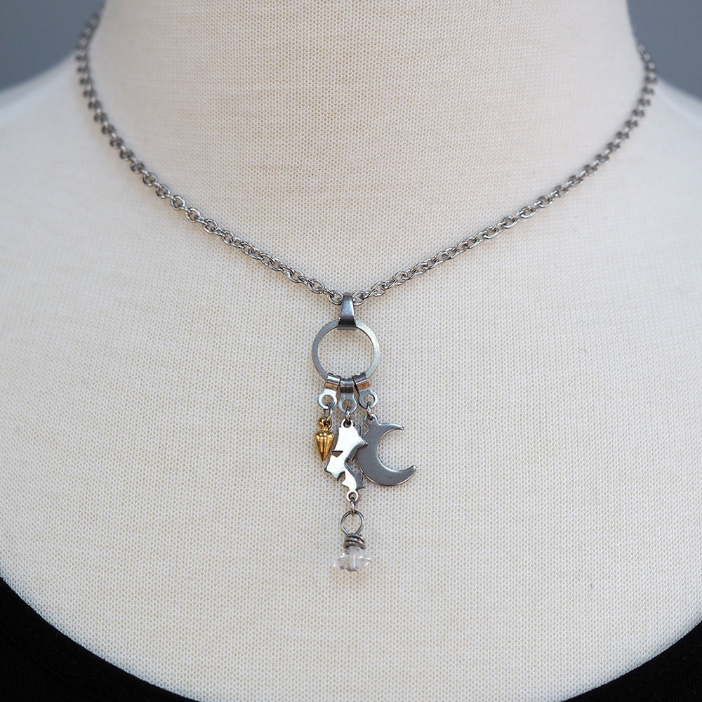 
            
                Load image into Gallery viewer, Quartz Crystal Diamond Galaxy Necklace
            
        