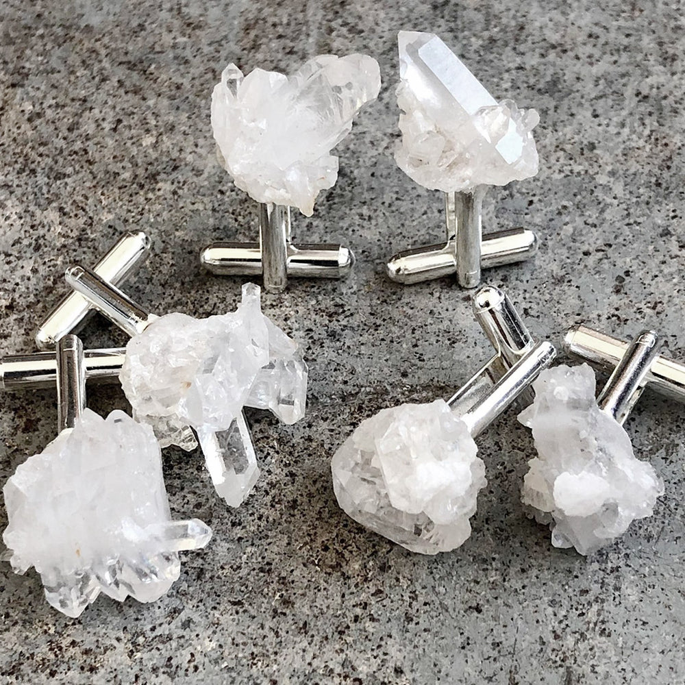 
            
                Load image into Gallery viewer, Quartz Crystal Cluster Cufflinks
            
        