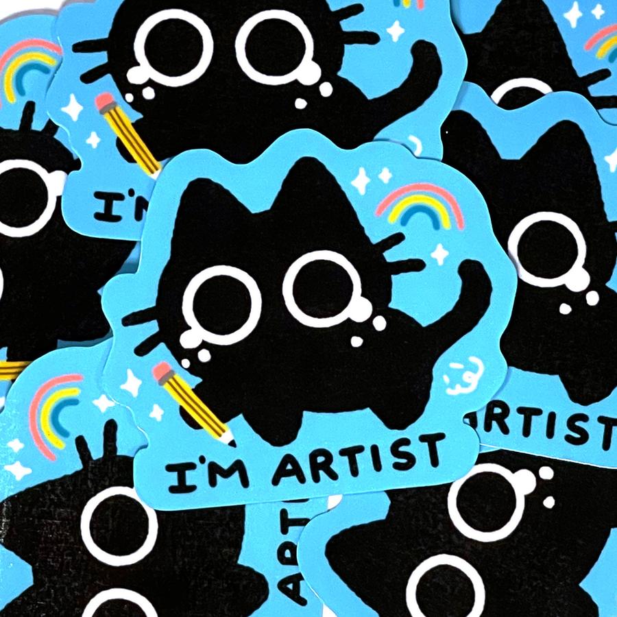 
            
                Load image into Gallery viewer, &amp;#39;I&amp;#39;m Artist&amp;#39; Kitty Cat - Vinyl Sticker
            
        
