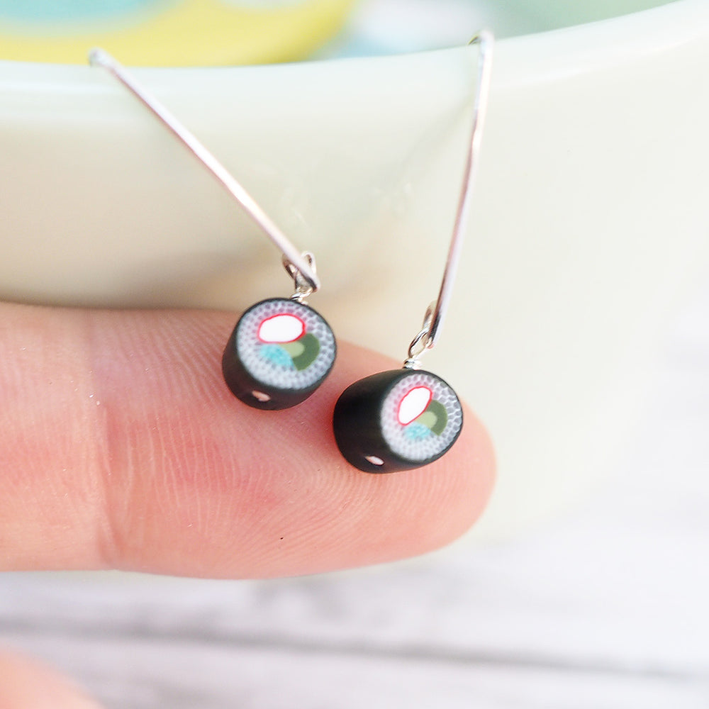 
            
                Load image into Gallery viewer, Sushi Earrings - California Roll
            
        