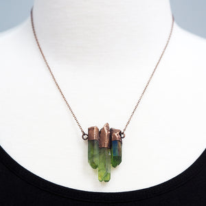 Forest Aura Crystal Trio Necklace