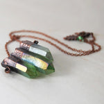 Forest Aura Crystal Trio Necklace