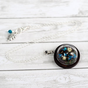 Butterfly & Flowers Terrarium Necklace