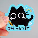 'I'm Artist' Kitty Cat - Vinyl Sticker