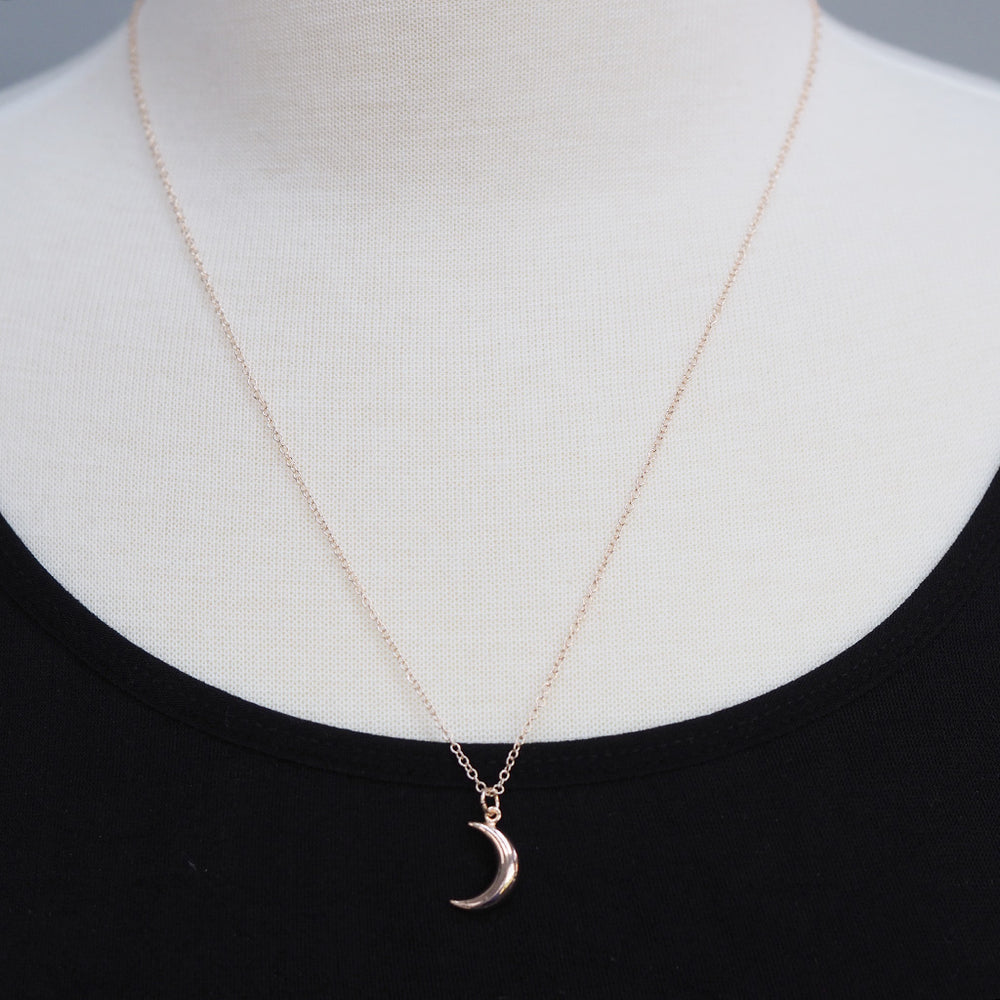 
            
                Load image into Gallery viewer, Tiny Rose Gold Moon Necklace
            
        