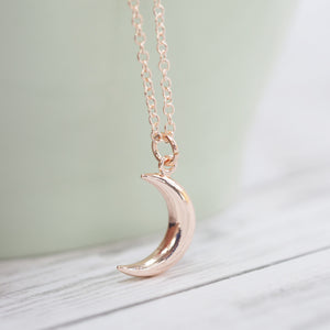 
            
                Load image into Gallery viewer, Tiny Rose Gold Moon Necklace
            
        