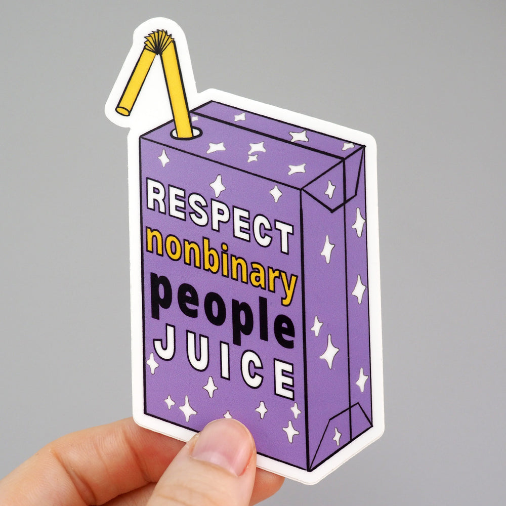 'Respect Nonbinary People' Juice Vinyl Sticker