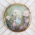 Fine Art Wooden Plaque - Polar Bear & Bird