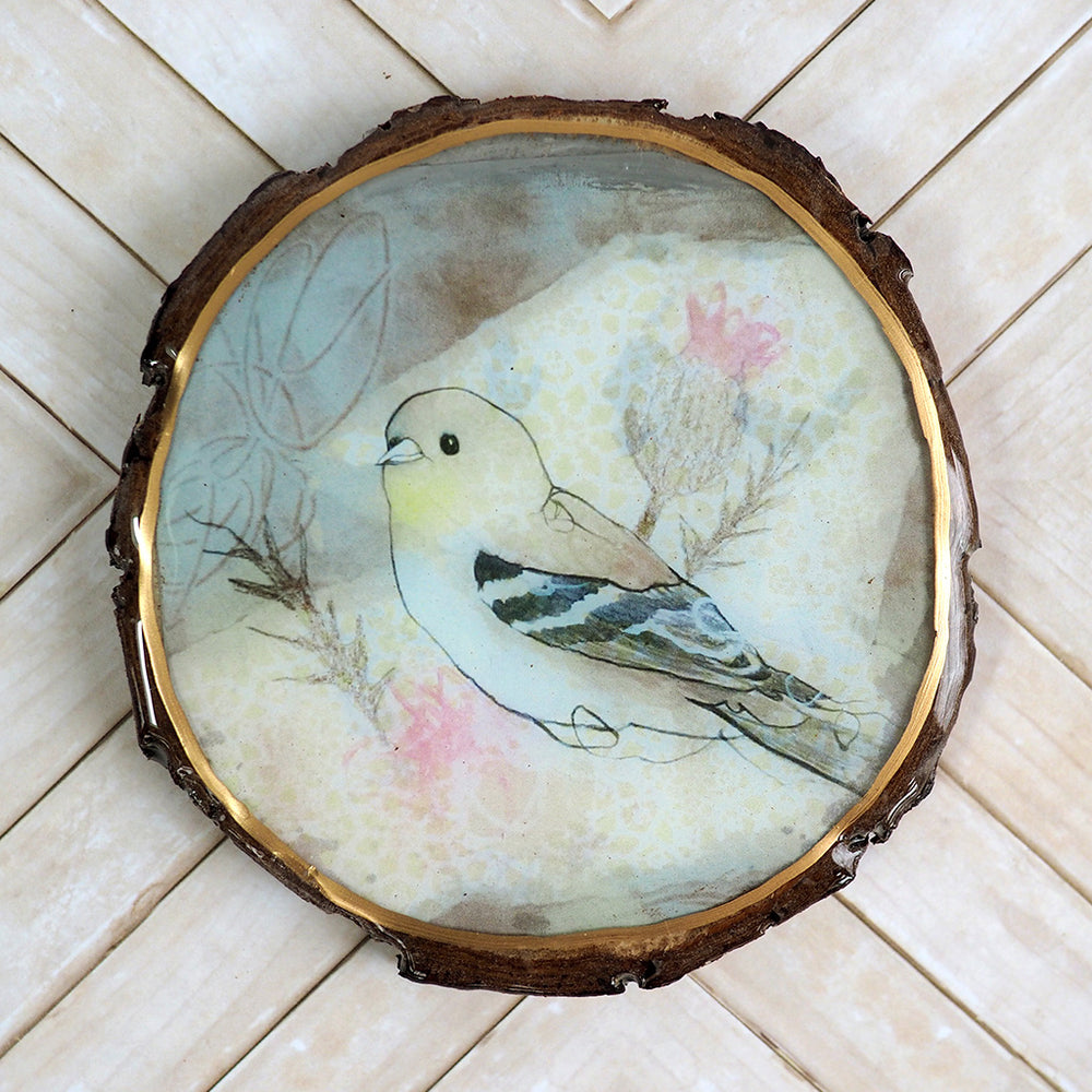 Fine Art Wooden Plaque - Goldfinch
