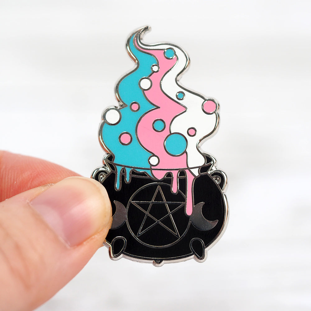 Trans Witch Cauldron - Enamel Pin