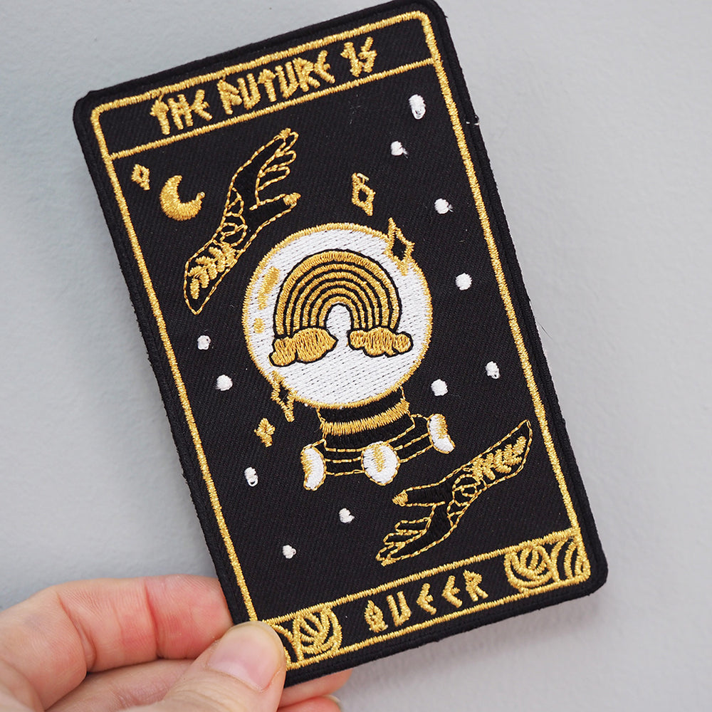 
            
                Load image into Gallery viewer, &amp;#39; The Future is Queer &amp;#39; Tarot Card - Iron-On Patch
            
        