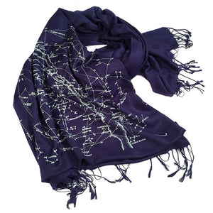 Galaxy Constellation Scarf Pashmina - Navy Blue
