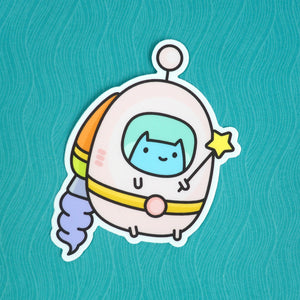 
            
                Load image into Gallery viewer, Commander Kitty Space Suit - Vinyl Sticker
            
        