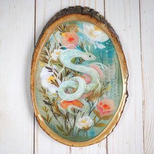 Fine Art Wooden Plaque -  Garden Dragon