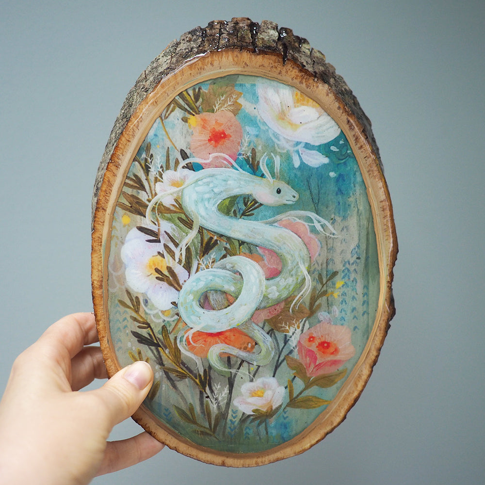 Fine Art Wooden Plaque -  Garden Dragon - SHIPS 3/1
