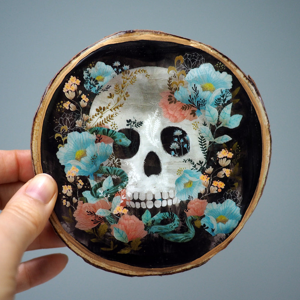 
            
                Load image into Gallery viewer, Fine Art Wooden Plaque - Sugar Skull #3
            
        