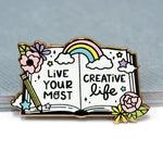Live Your Most Creative Life Sketchbook - Metal Enameled Pin