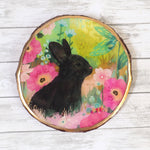 Fine Art Wooden Plaque - Black Bunny - SHIPS 3/1