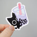 Boba Tea Kitty - Vinyl Sticker Purple