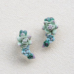 Succulent Stud Crawler Earrings
