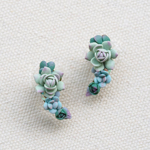 
            
                Load image into Gallery viewer, Succulent Stud Crawler Earrings
            
        