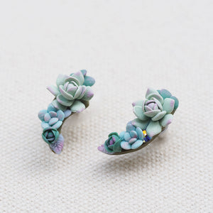 
            
                Load image into Gallery viewer, Succulent Stud Crawler Earrings
            
        