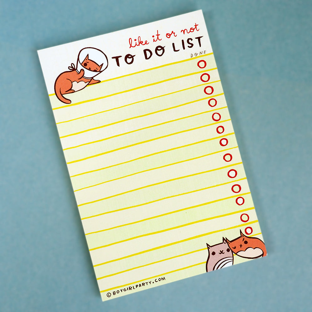 Cute Cats 'Like It Or Not' To Do List Notepad