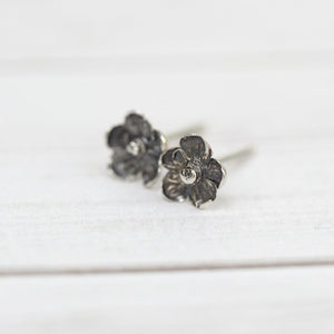 Tiny Little  Flower Stud Earrings - Sterling Silver