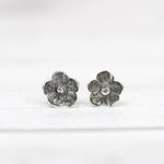 Tiny Little  Flower Stud Earrings - Sterling Silver