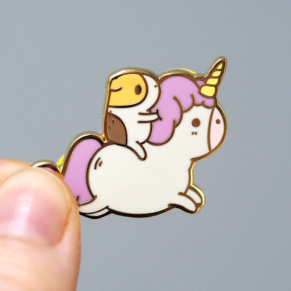 Unicorn Guinea Pig! - Metal Enameled Pin