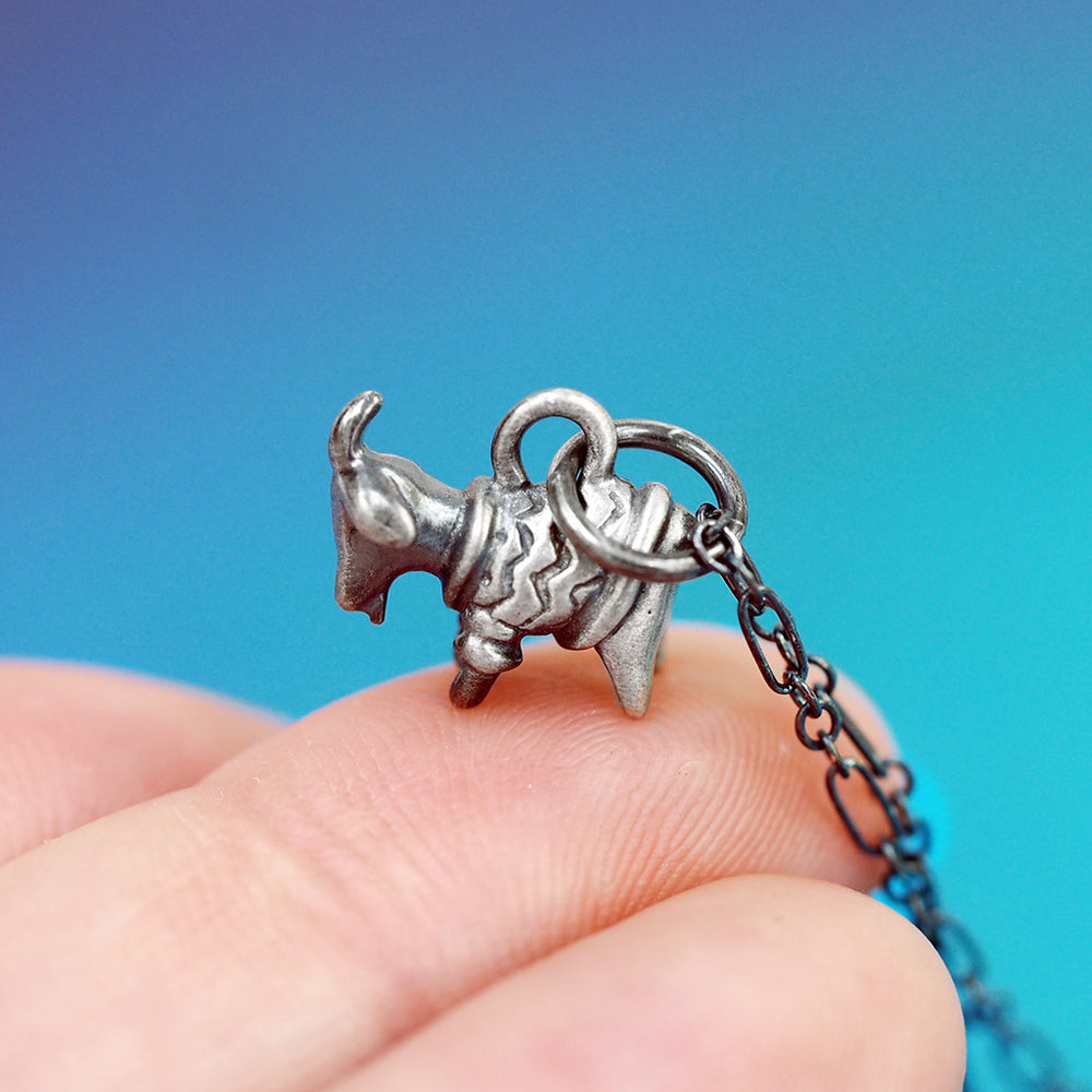 Goat In A Sweater Necklace - Sterling Silver