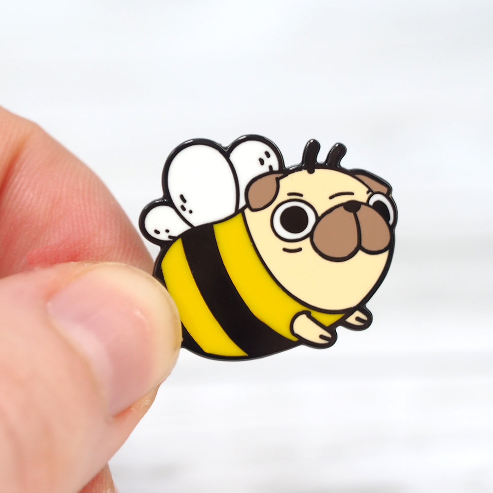 Pug Bee - Metal Enameled Pin