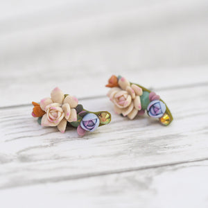 
            
                Load image into Gallery viewer, Succulent Stud Crawler Earrings - Amarilys
            
        