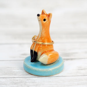 
            
                Load image into Gallery viewer, Ceramic Fox Figurine &amp;amp; Ring Holder
            
        
