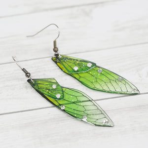 Fairy Wings Earrings - Green