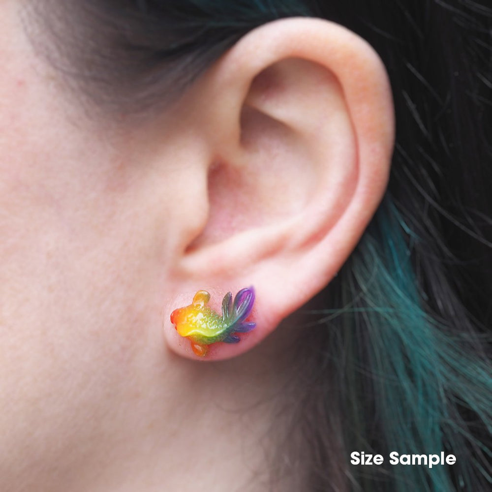 Goldfish Stud Earrings - Orange Shimmer