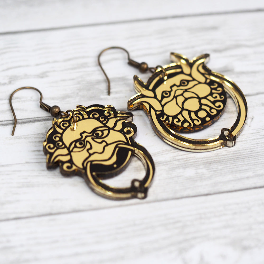 Labyrinth door knocker earrings Clearance