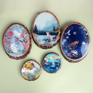 Fine Art Wooden Plaque - Climbing Cats